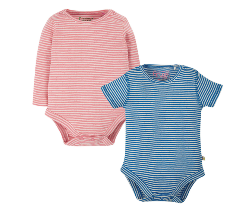 FRUGI Body z BIO bavlny s dlouhým a krátkým rukávem 2-balení Pink/Blue