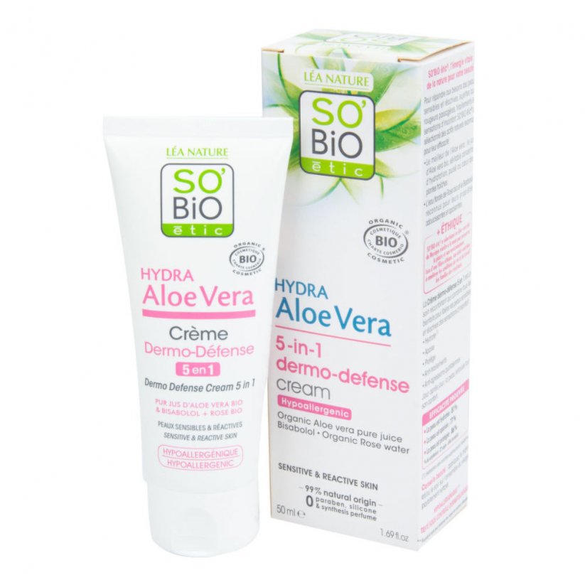 SOBiO Ochranný krém pro citlivou pleť Aloe vera 5v1 BIO 50ml