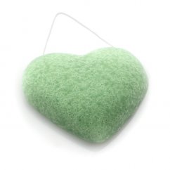 DBS Konjac Umývacia pleťová hubka s Francúzskym zeleným ílom - srdiečko