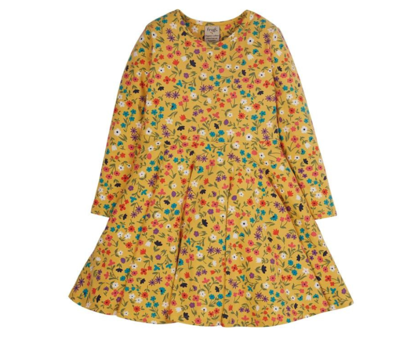 FRUGI šaty z BIO bavlny Skater WILD FLOWERS