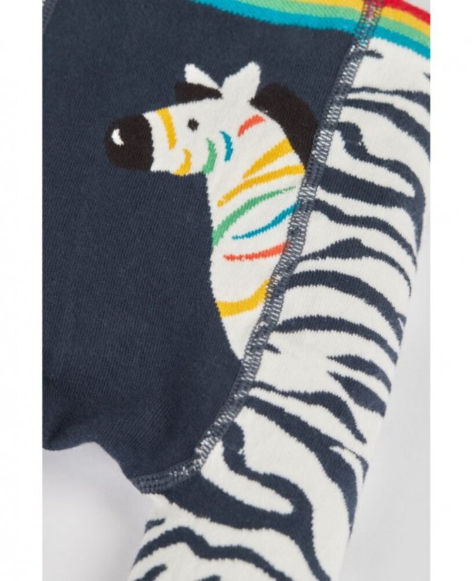 FRUGI Pletené teplé legínky z BIO bavlny ZEBRA