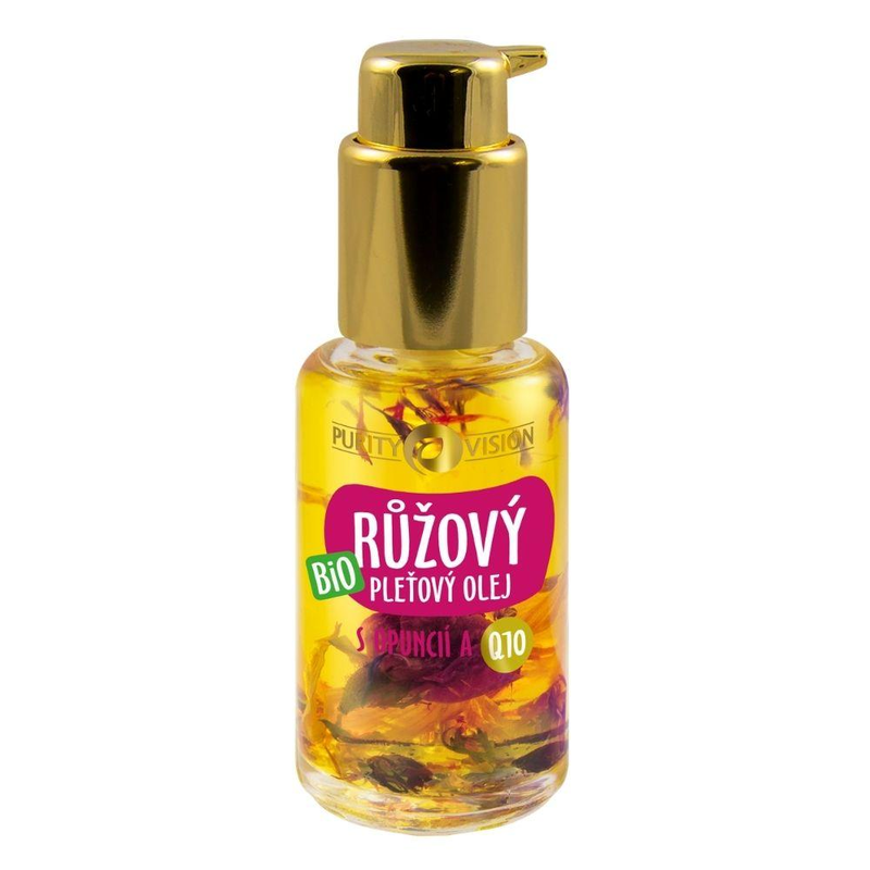 Purity Vision Růžový pleťový olej s opuncií a Q10 BIO 45ml