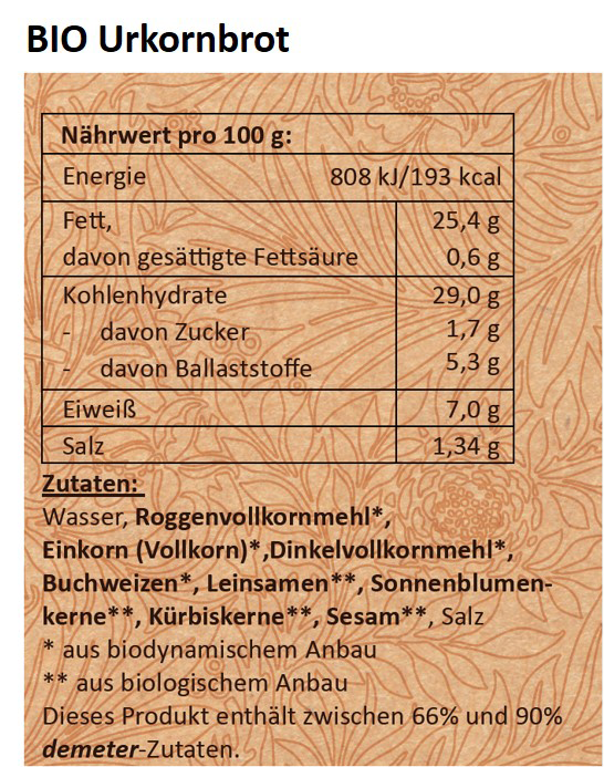 Prastarý obilný chléb BIO Demeter trvanlivý až 10 let 515 g | Landstreicher