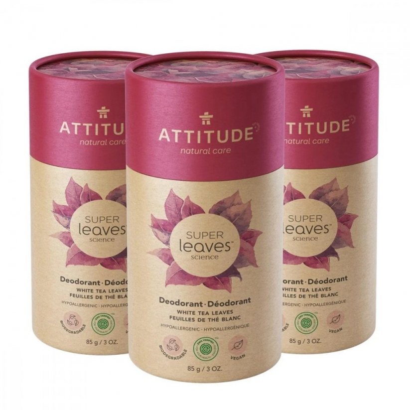 Attitude Prírodný tuhý deodorant Super leaves Listy bieleho čaju 85g