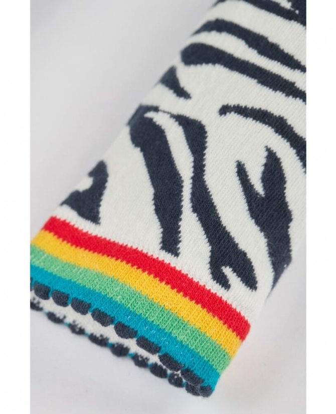 FRUGI Pletené teplé legínky z BIO bavlny ZEBRA