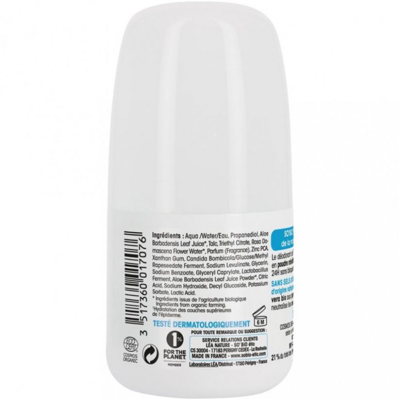 SOBiO Prírodný deodorant 24h Tolerance+ s aloe vera BIO 50ml