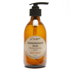 Dr. Feelgood Makadamový olej BIO RAW 250ml sklo s pumpičkou