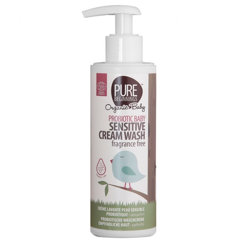 Pure Beginnings PROBIOTICKÉ krémové tělové mýdlo pro citlivou dětskou pokožku bez vůně BIO 200ml Spotřeba do 30.9.21