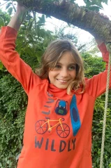 FRUGI Tričko z BIO bavlny s dlhým rukávom CAMPFIRE