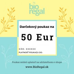 Elektronický darčekový poukaz BioRegál v hodnote 50 EUR