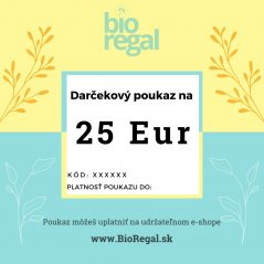 Elektronický darčekový poukaz BioRegál v hodnote 25 EUR