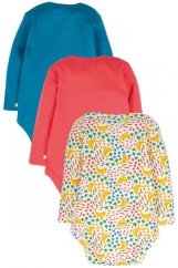 FRUGI Body z BIO bavlny s dlouhým rukávem 3-balení FARM