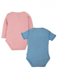 FRUGI Body z BIO bavlny s dlouhým a krátkým rukávem 2-balení Pink/Blue