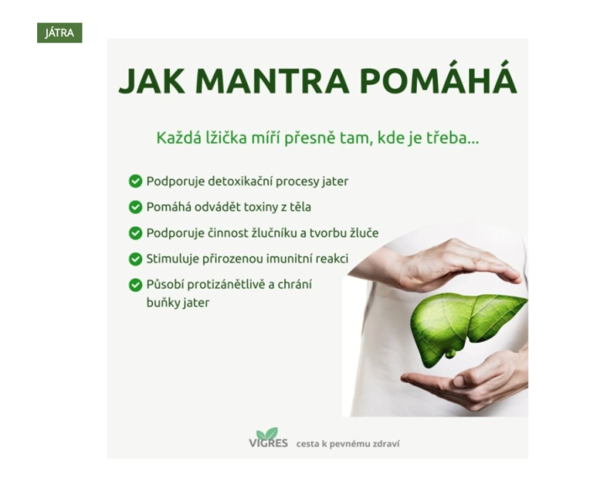 Vigres MANTRA – med na podporu podporu jater 900g