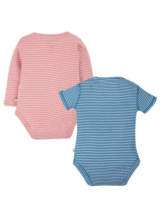 FRUGI Body z BIO bavlny s dlouhým a krátkým rukávem 2-balení Pink/Blue