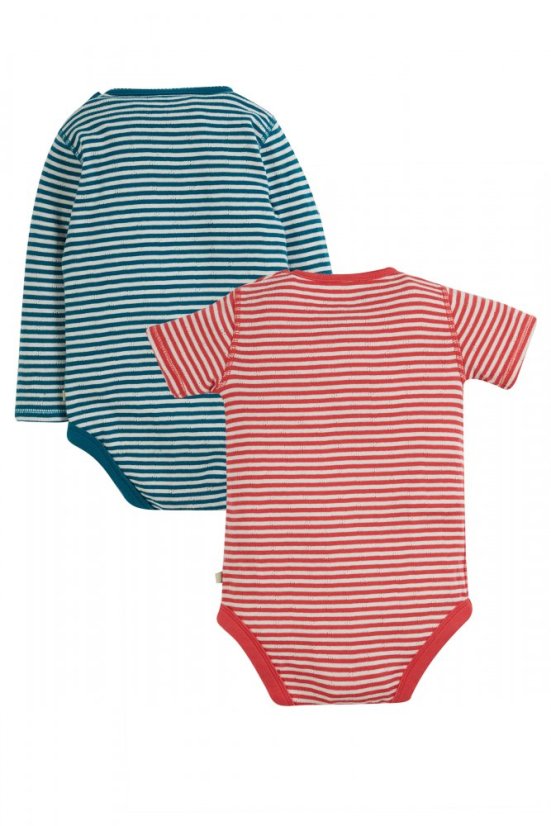 FRUGI Body z BIO bavlny s dlouhým a krátkým rukávem 2-balení Red/Blue