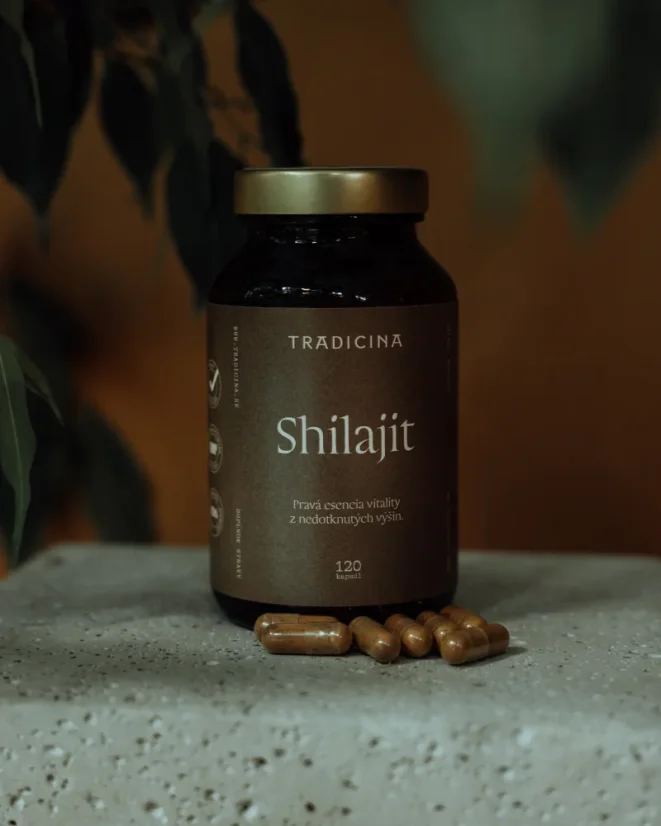 Shilajit v kapsuliach – himalájsky extrakt pre energiu a vitalitu (120 kapsúl) | Tradicina