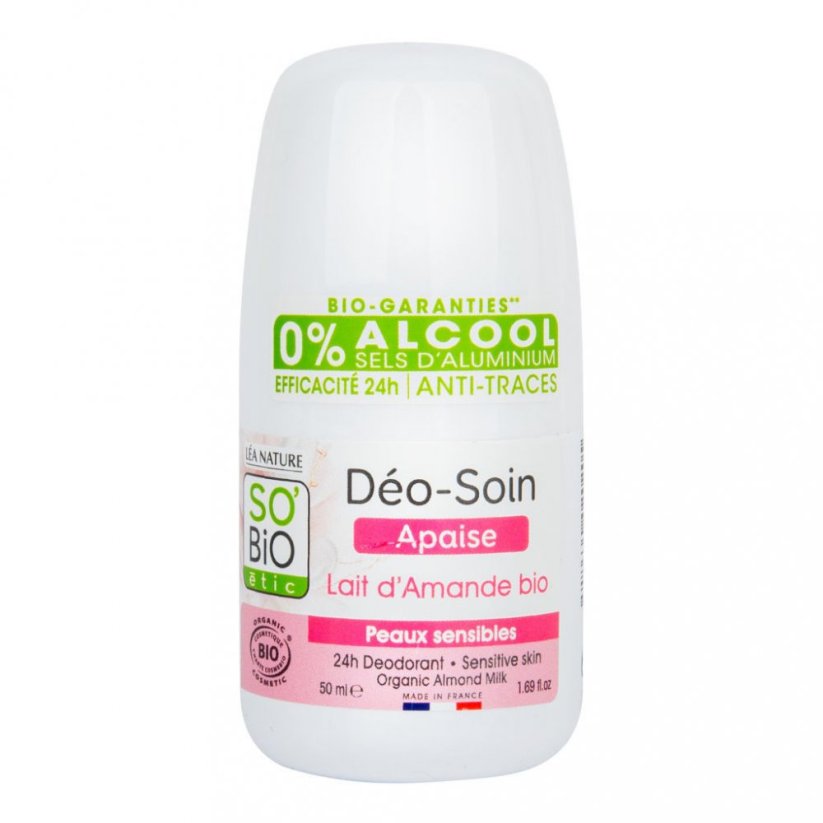 SOBiO Přírodní deodorant 24h zklidňující s mandlovým mlékem BIO 50ml