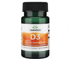 Swanson Vitamin D3, 1000 IU x 60 kapsúl