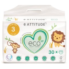 Attitude Dětské plenky Midi (velikost 3 / 4-9kg) 30ks biologicky rozložitelné