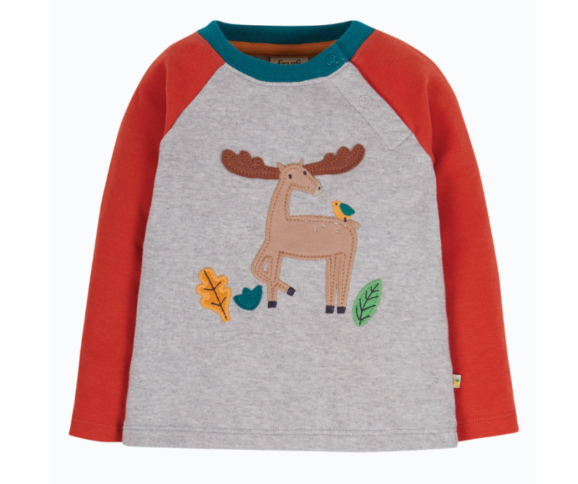 FRUGI Tričko z BIO bavlny s dlouhým rukávem DEER