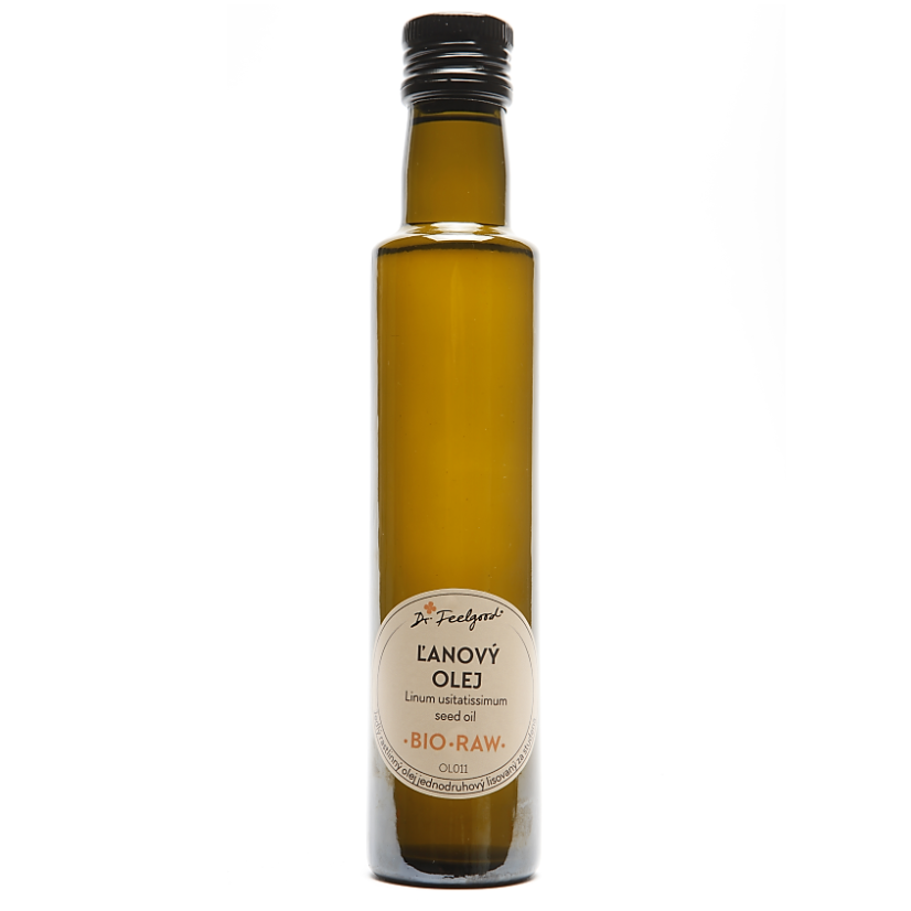 Lněný olej BIO RAW 250 ml - omega-3 (ALA) do studené kuchyně i na pleť | Dr. Feelgood Lněný olej BIO RAW 250 ml - omega-3 (ALA) do studené kuchyně i na pleť | Dr. Feelgood