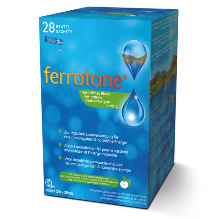 Ferrotone® 100% prírodný zdroj železa s jablkom a vitamínom C 28 denné balenie