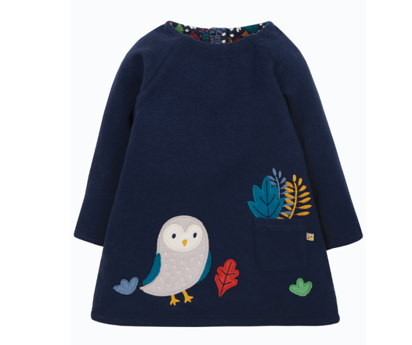 FRUGI oboustranné šaty z BIO bavlny Sova