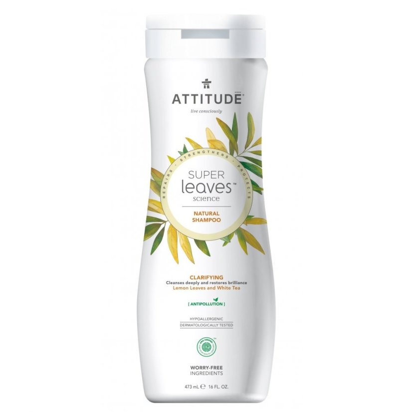 Attitude Šampón Super Leaves s detoxikačním účinkem, rozjasňující pro normální a mastné vlasy 473ml