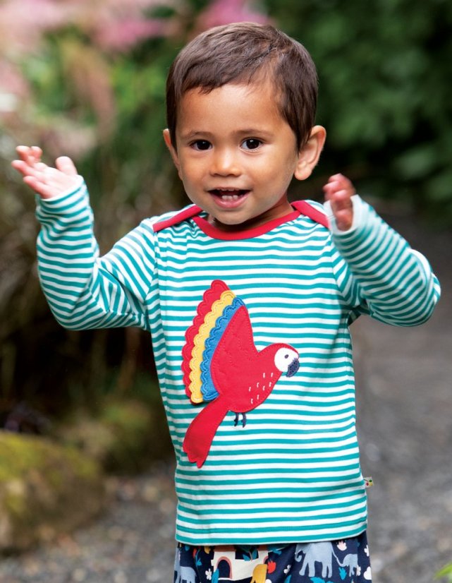 FRUGI Tričko z BIO bavlny s dlouhým rukávem Bobby PARROT