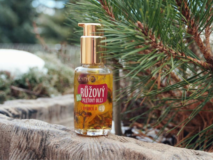 Purity Vision Růžový pleťový olej s opuncií a Q10 BIO 45ml
