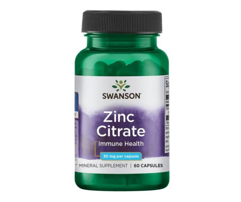 Swanson Zinc Citrate (citrát zinečnatý), 30 mg x 60 kapsúl