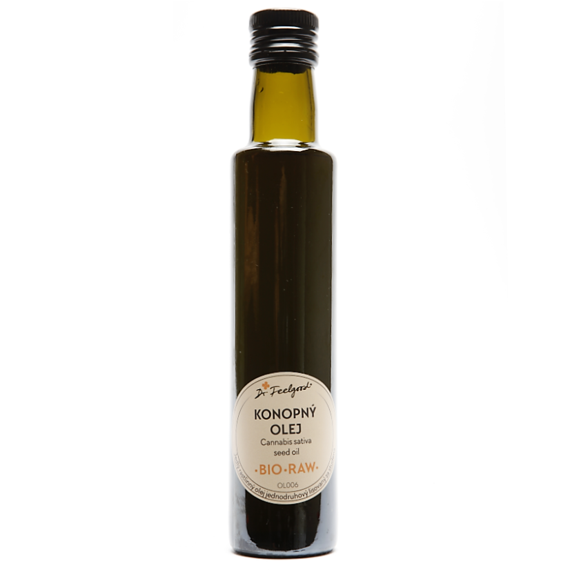 Dr. Feelgood Konopný olej BIO RAW 250ml sklo