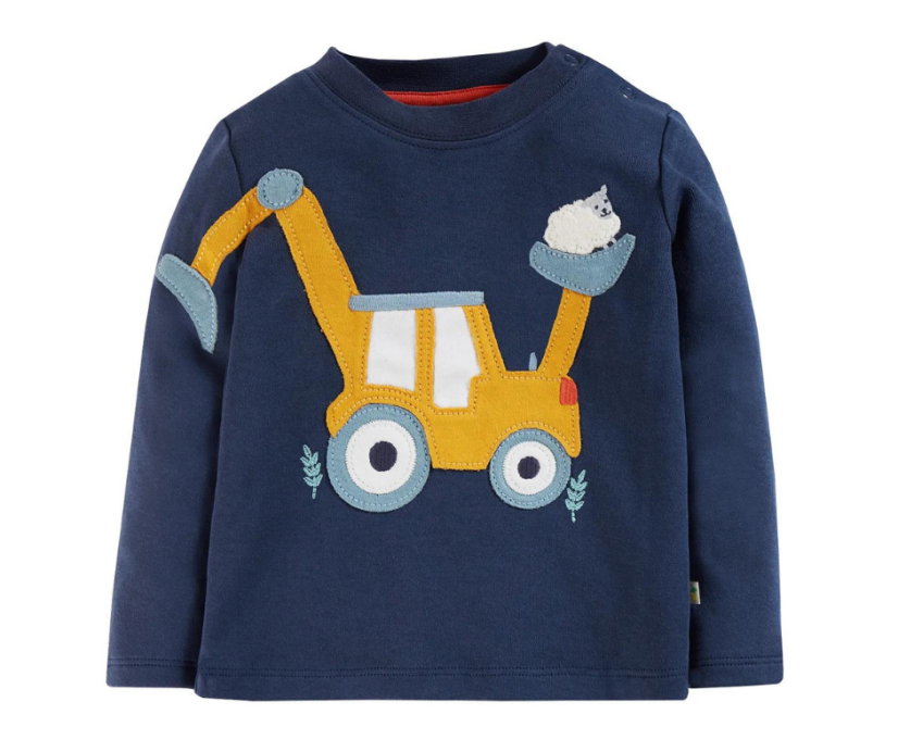 FRUGI Tričko z BIO bavlny s dlouhým rukávem TRAKTOR