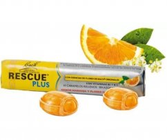 Dr. Bach Rescue® Plus bonbóny s vitamínem B5 a B12 pomeranč-černý bez 10 ks