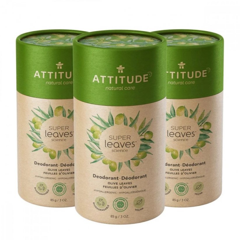 Attitude Prírodný tuhý deodorant Super leaves Olivové listy 85g