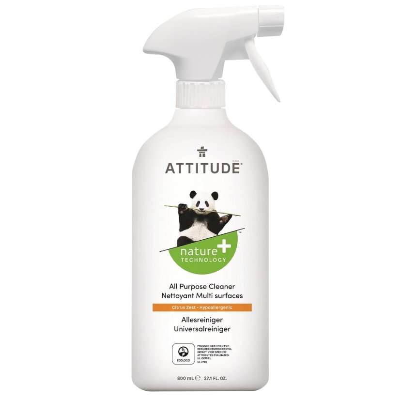 Attitude Univerzální čistič s vůní citronové kůry s rozprašovačem 800ml