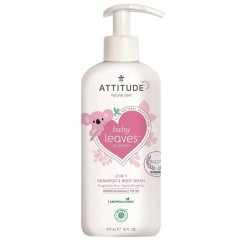 Attitude Detské telové mydlo a šampón (2v1) bez vône Baby leaves 473ml